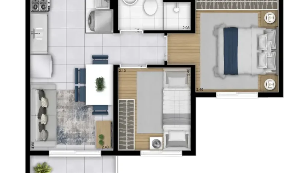 Apartamento 2 quartos 84m² em Jardim Pirituba — planta Alto Cantareira