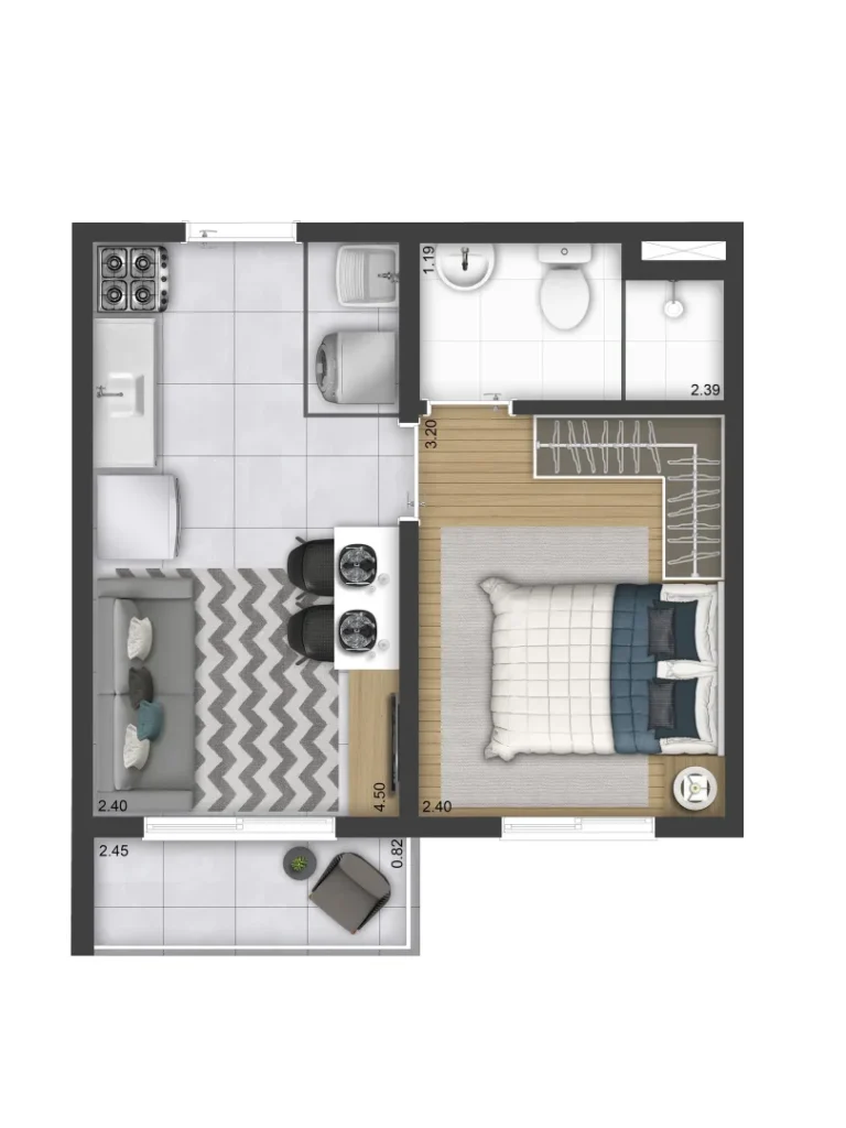 Apartamento 1 quartos 87m² em Vila Inglesa — planta Mais Interlagos - Reserva