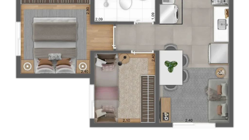 Mundo Park - Alvorada — Planta 2 Dorms., Vila Emir