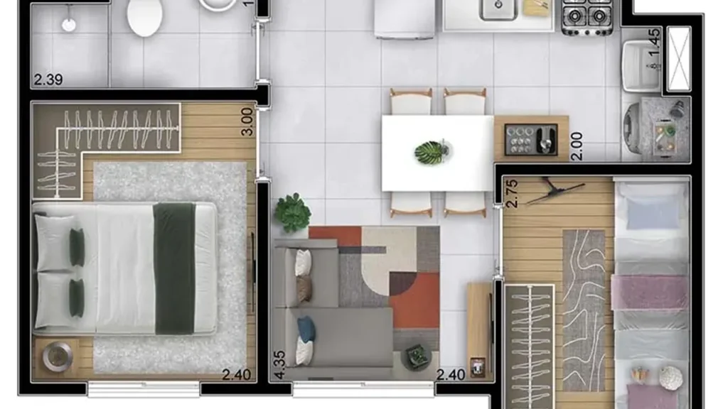 Apartamento 2 quartos 98m² em Vila Andrade — planta Sphera Panamby - Park